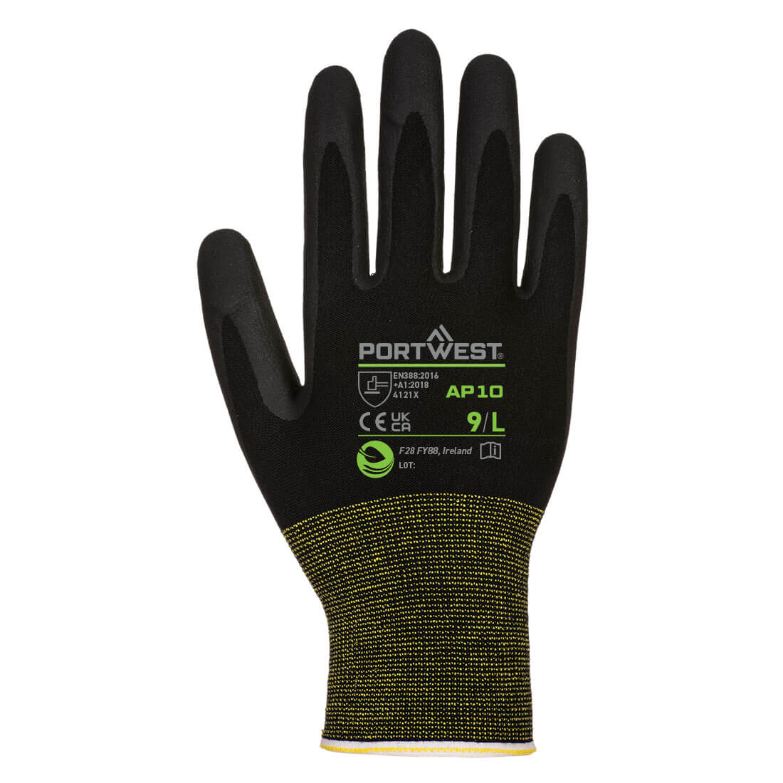 AP10 Grip 15 Foam Nitrile Bamboo Glove Black