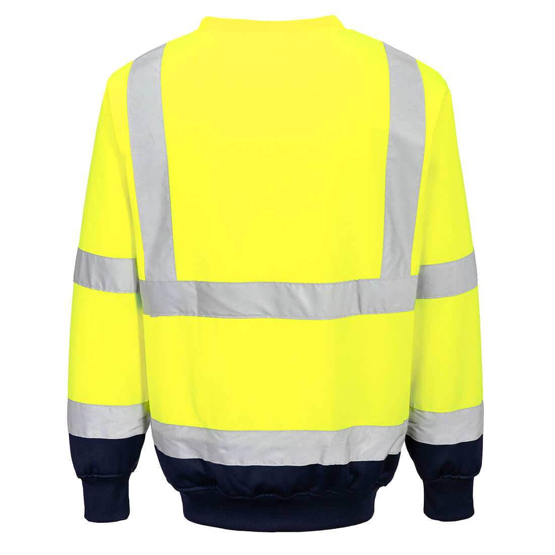 B306 Hi-Vis Contrast Sweatshirt Yellow/Navy