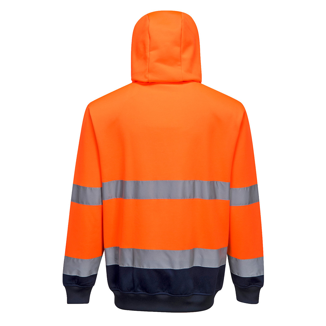 B317 Hi-Vis Contrast Zipped Hoodie Orange/Navy