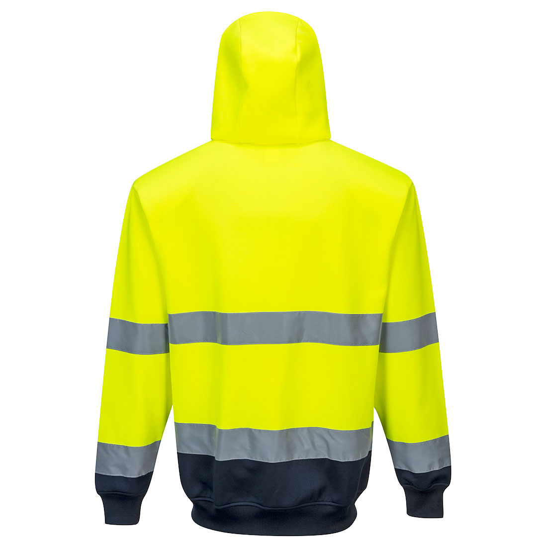 B317 Hi-Vis Contrast Zipped Hoodie Yellow/Navy