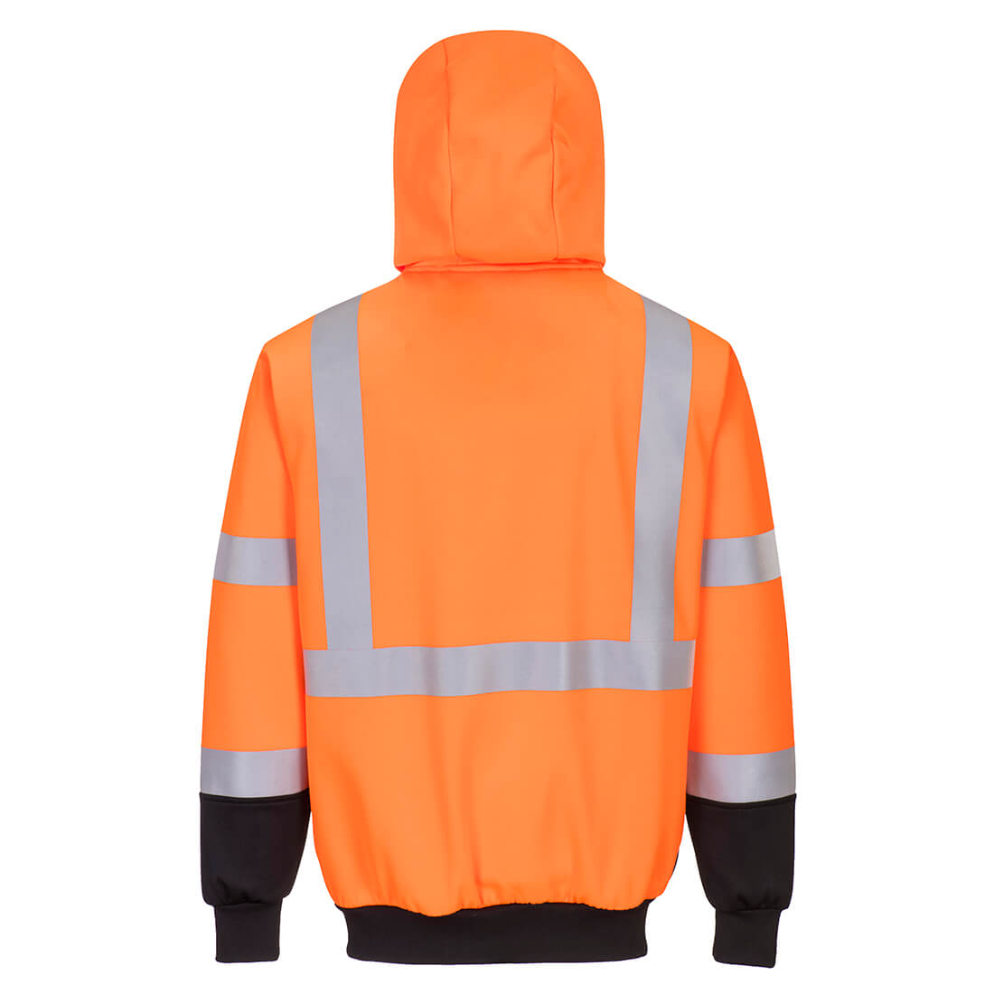 B315 Hi-Vis Contrast Zipped Hoodie Orange/Black