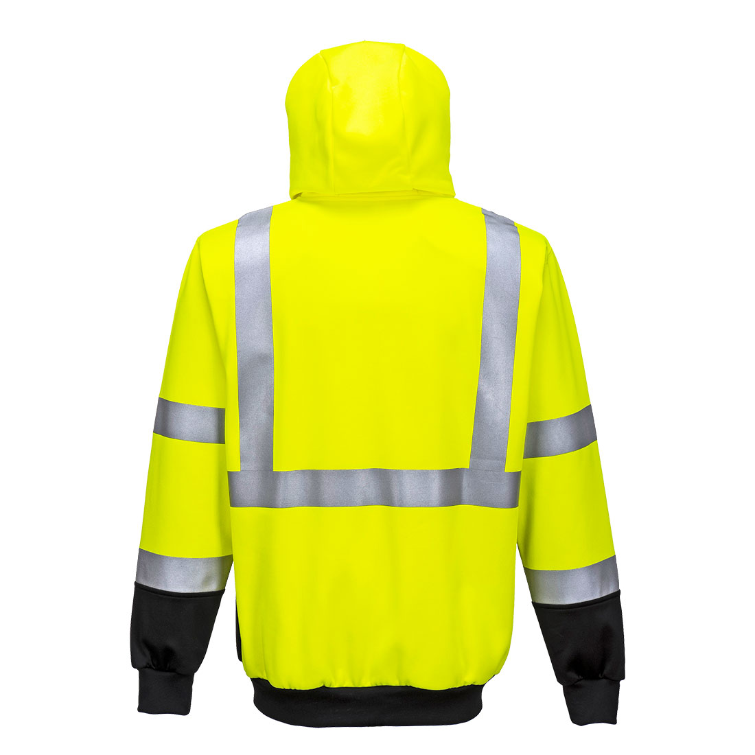 B315 Hi-Vis Contrast Zipped Hoodie Yellow/Black