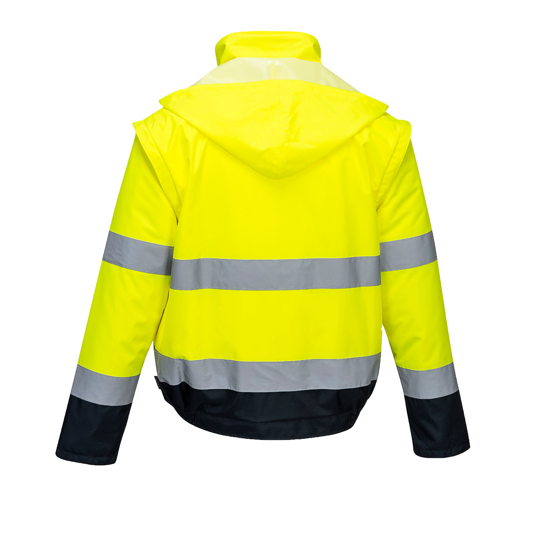 C464 Hi-Vis 2-in-1 Contrast Essential Lite Bomber Jacket Yellow/Navy