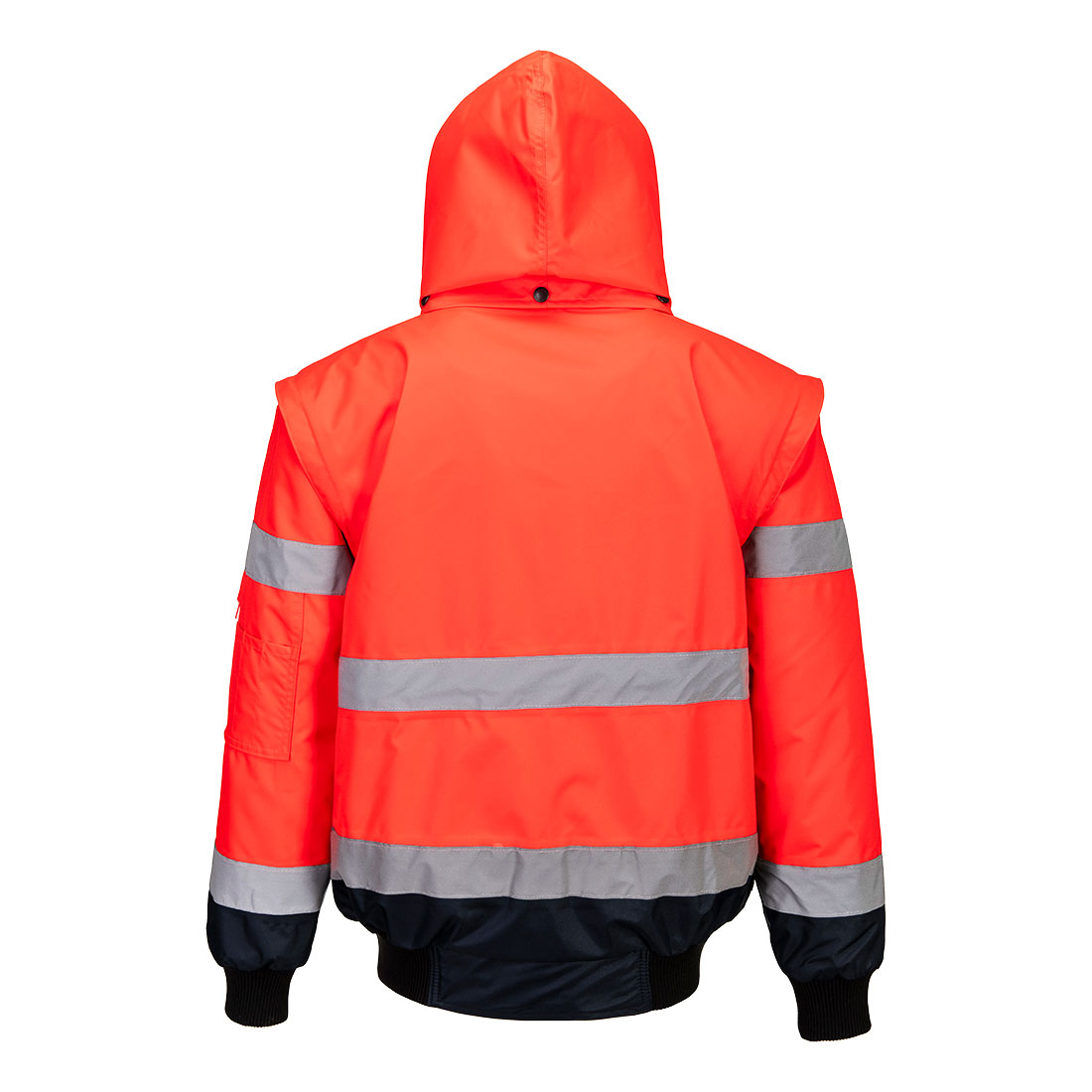 C465 Hi-Vis 3-in-1 Contrast Bomber Jacket Red/Navy