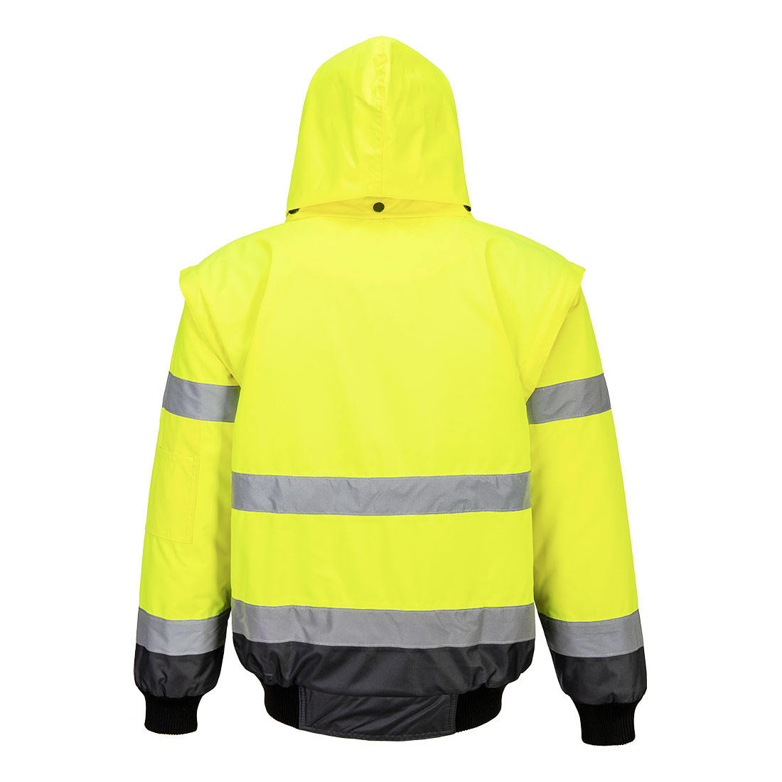 C465 Hi-Vis 3-in-1 Contrast Bomber Jacket Yellow/Grey