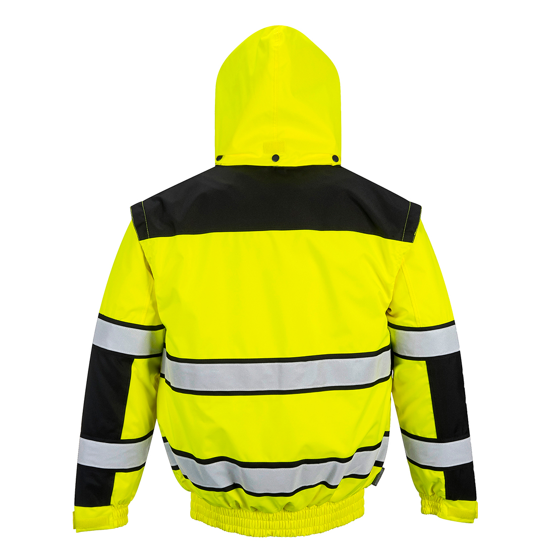 C466 Hi-Vis 3-in-1 Contrast Winter Bomber Jacket Yellow/Black
