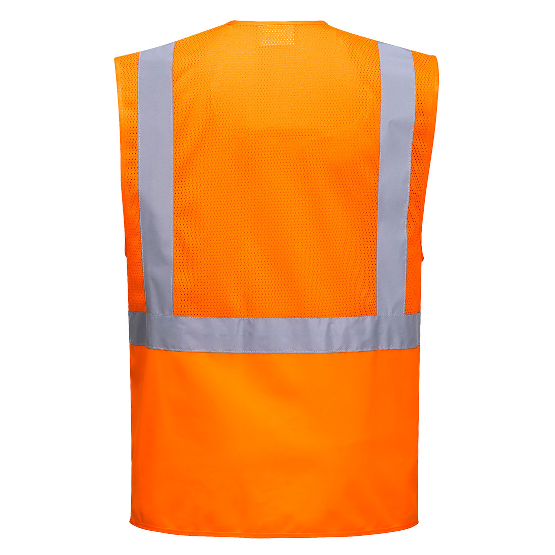 C496 Madrid Hi-Vis Half Mesh Executive Vest Orange