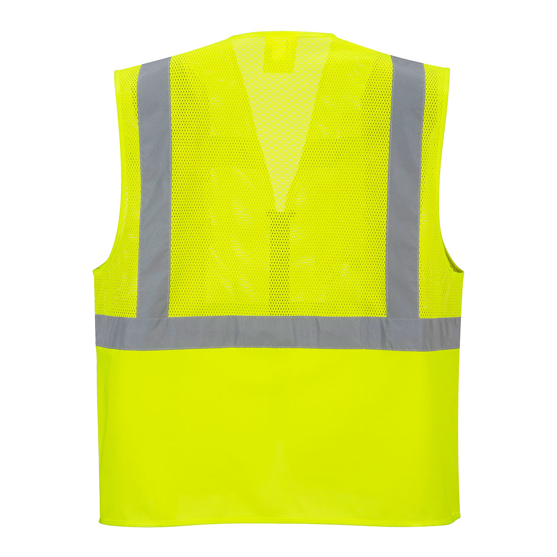 C496 Madrid Hi-Vis Half Mesh Executive Vest Yellow