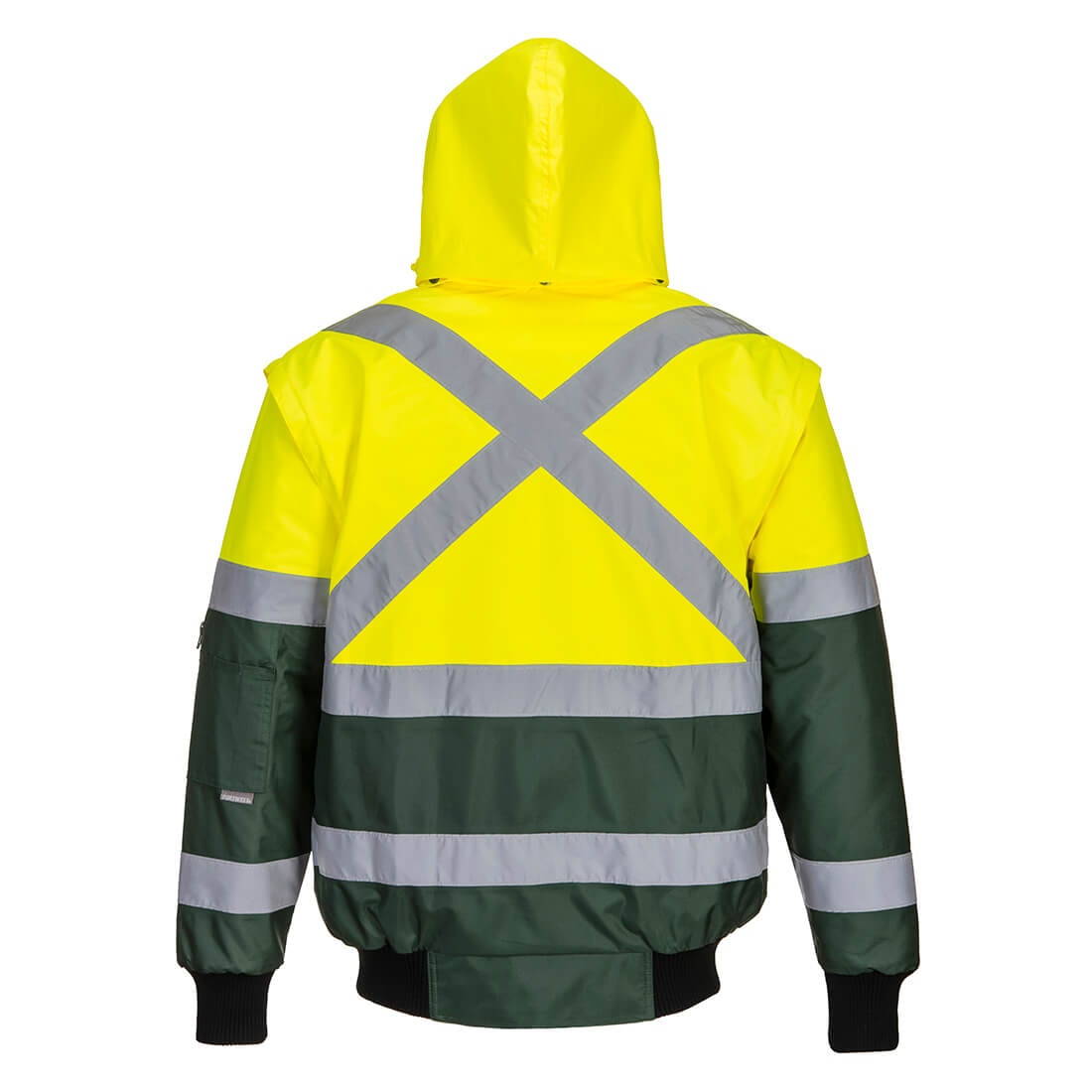 C565 Hi-Vis 3-in-1 X Back Contrast Bomber Jacket Yellow/Green