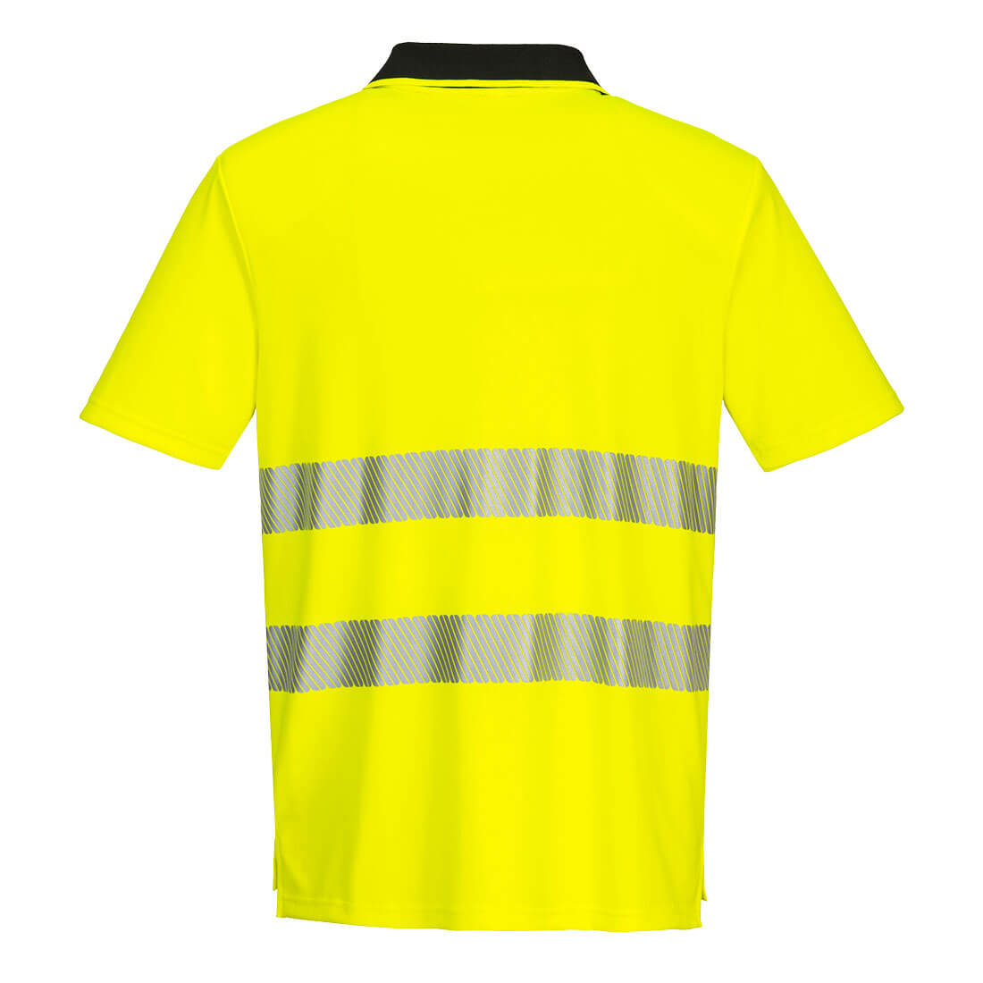 DX412 DX4 Hi-Vis Zip Polo Shirt S/S Yellow/Black