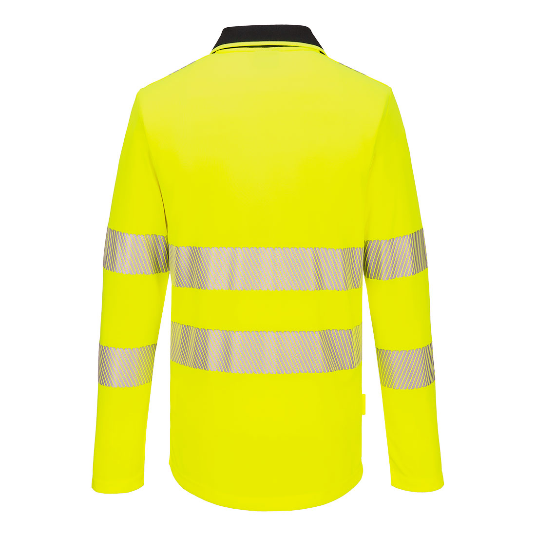 DX419 DX4 Hi-Vis Zip Polo Shirt L/S Yellow/Black