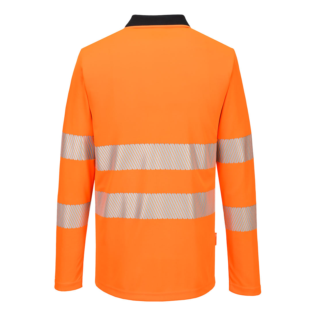 DX419 DX4 Hi-Vis Zip Polo Shirt L/S Orange/Black