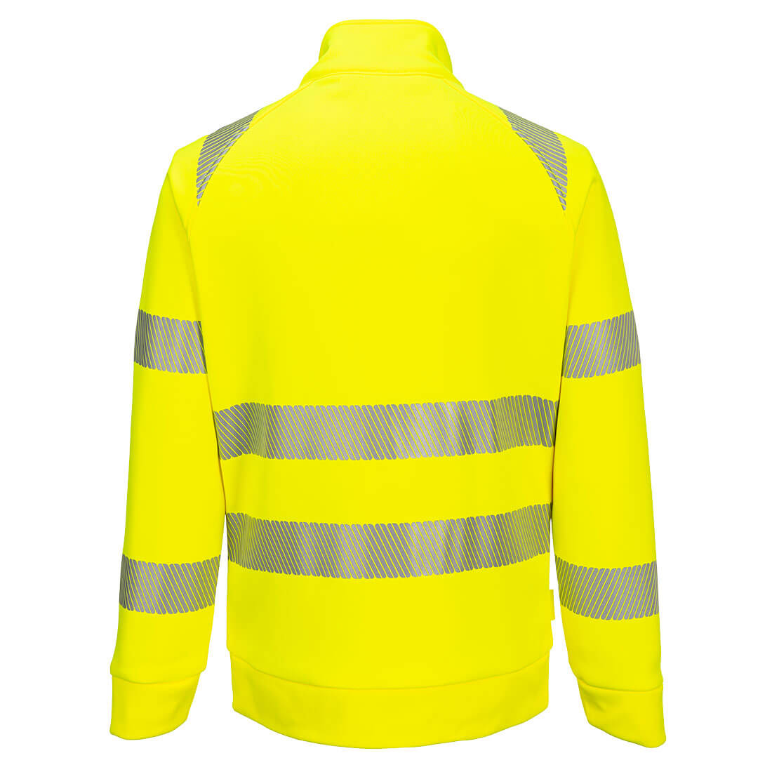 DX477 DX4 Hi-Vis Funnel Neck Zipped Sweatshirt Yellow/Black
