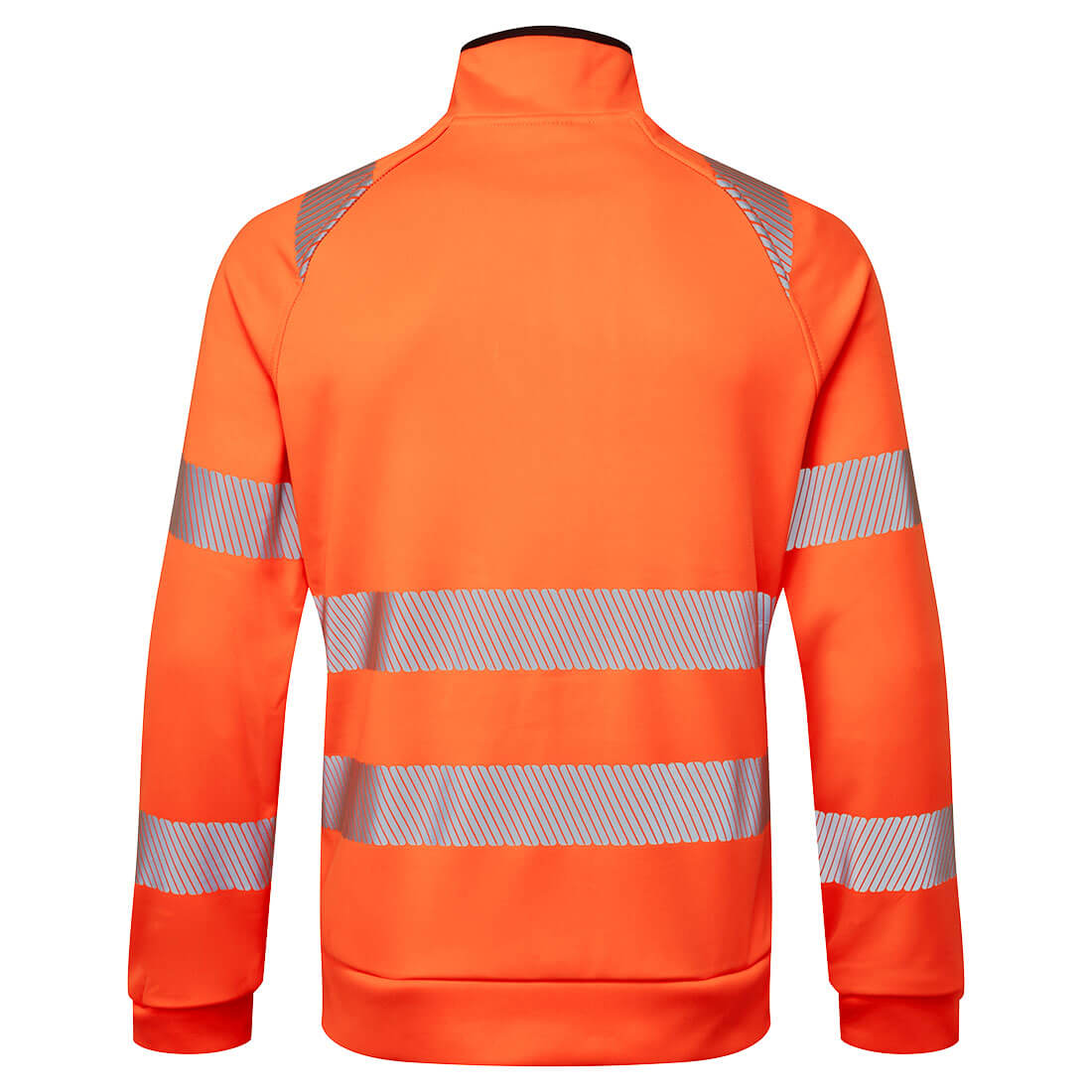 DX477 DX4 Hi-Vis Funnel Neck Zipped Sweatshirt Orange/Black