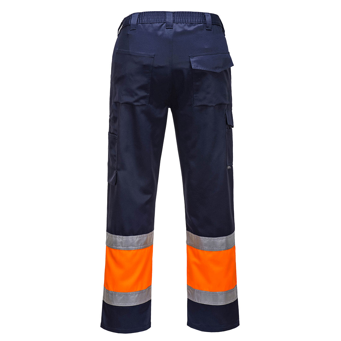 E049 Hi-Vis Contrast Class 1 Service Trousers Orange/Navy