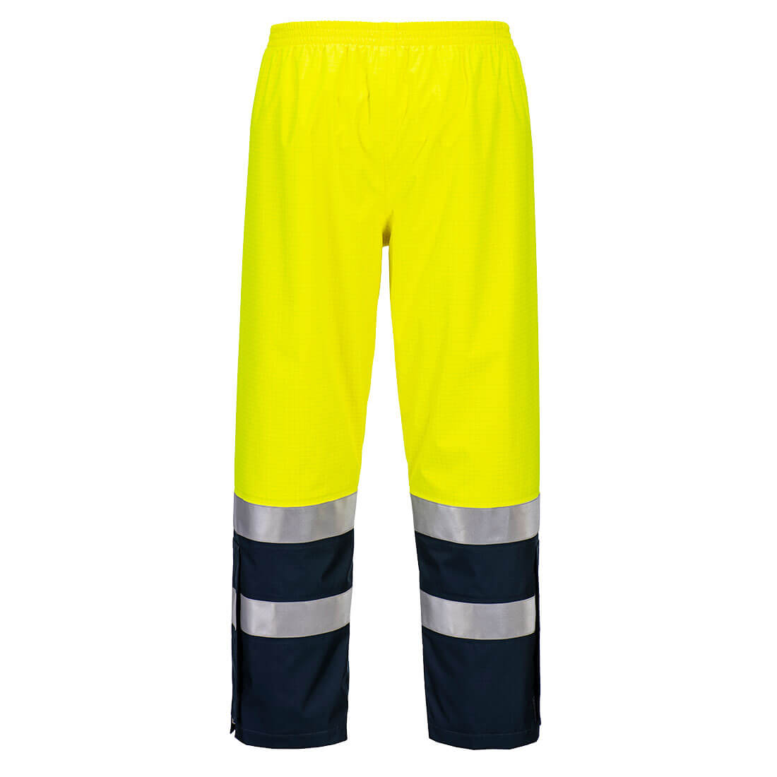 FR410 Bizflame Rain+ Hi-Vis Multi-Norm Contrast FR Trousers Yellow/Navy