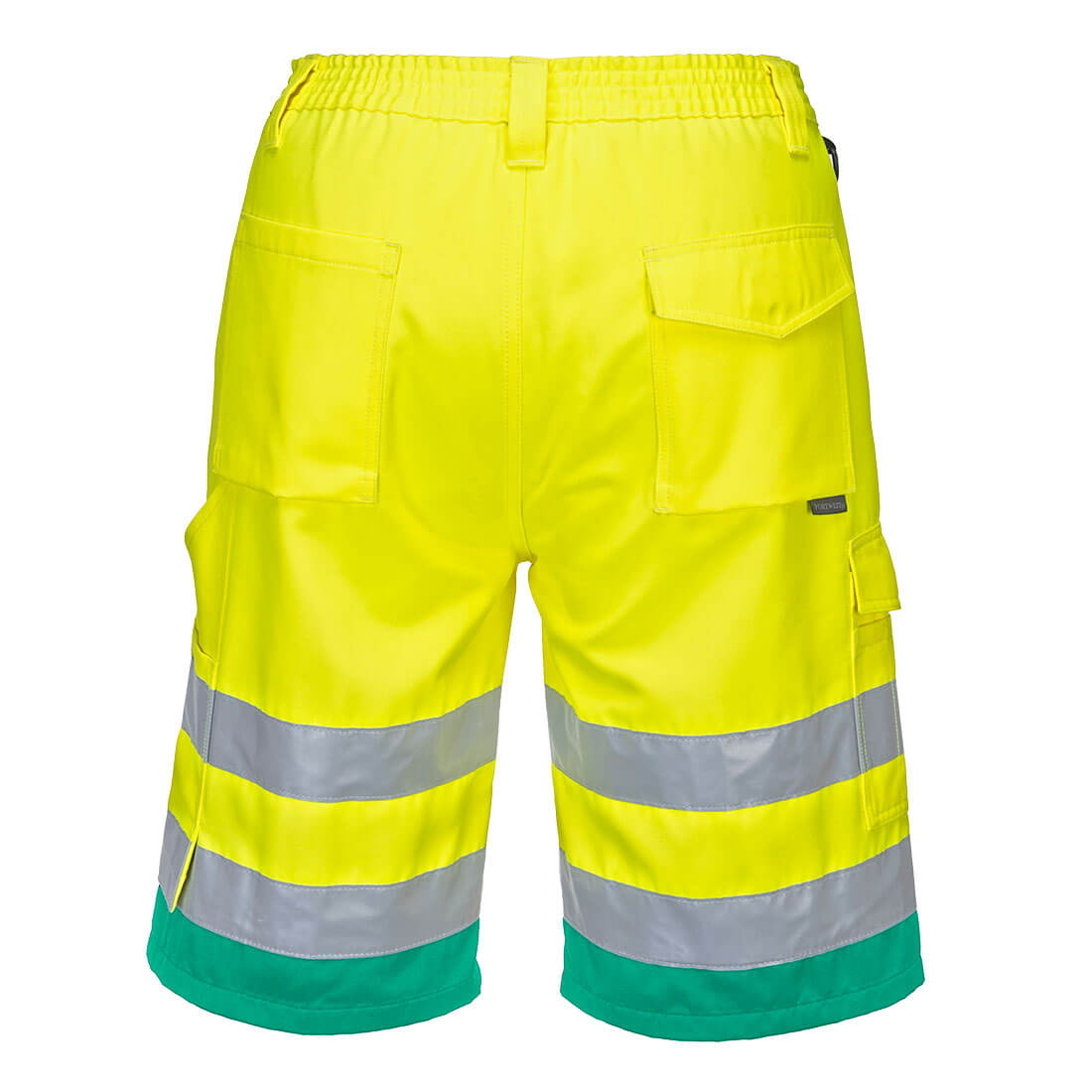 L043 Hi-Vis Lightweight Polycotton Shorts Yellow/Teal