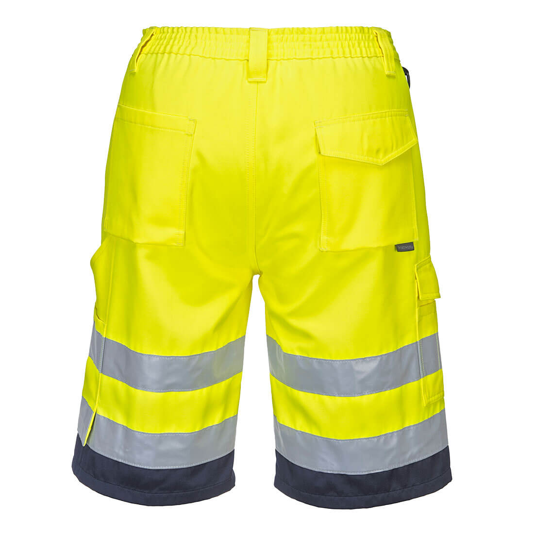 L043 Hi-Vis Lightweight Polycotton Shorts Yellow/Navy