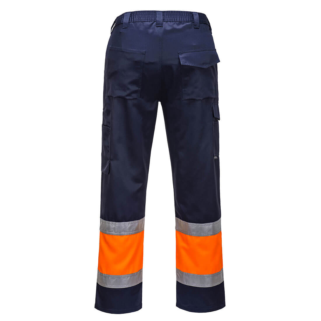L049 Hi-Vis Lightweight Contrast Class 1 Service Trousers Orange/Navy