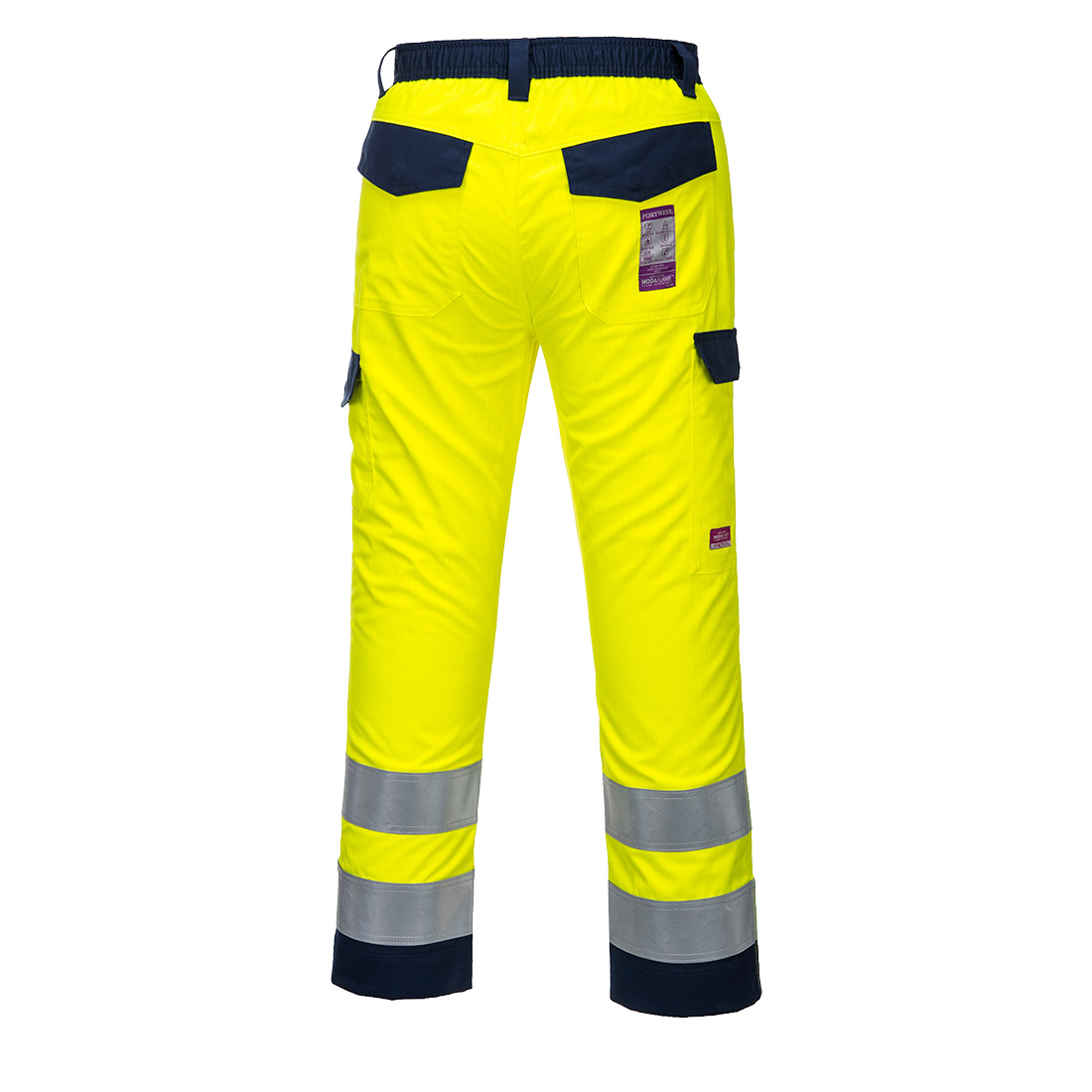 MV46 Modaflame Work Hi-Vis Multi-Norm Contrast FR Trousers Yellow/Navy