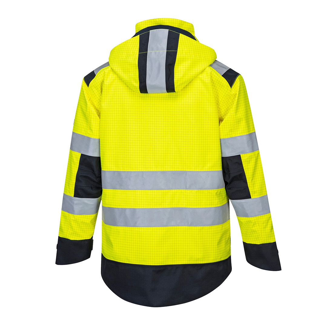 MV70 Modaflame Rain+ Hi-Vis Multi-Norm Contrast FR Jacket Yellow/Navy