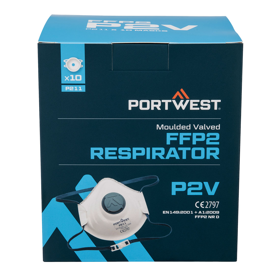 P211 Moulded FFP2 Valved Respirator (Pk10) White