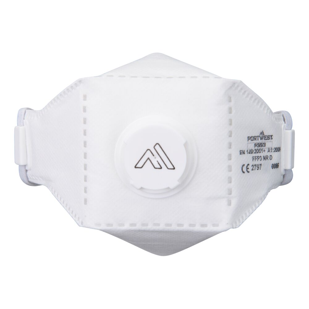 P393 EAGLE PRO FFP3 Valved Dolomite Fold Flat Respirator (Pk10) White