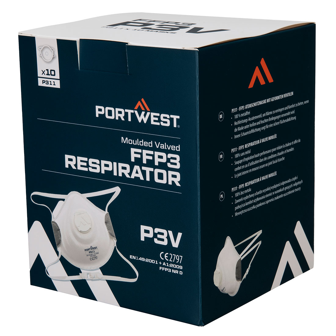 P311 Moulded FFP3 Valved Respirator (Pk10) White