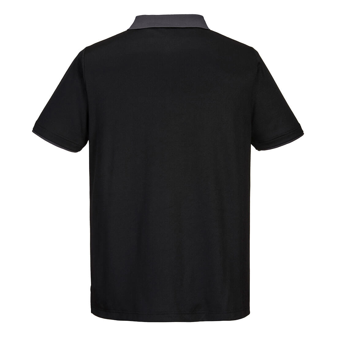 PW210 Two Tone Polo Shirt S/S Black/Zoom Grey