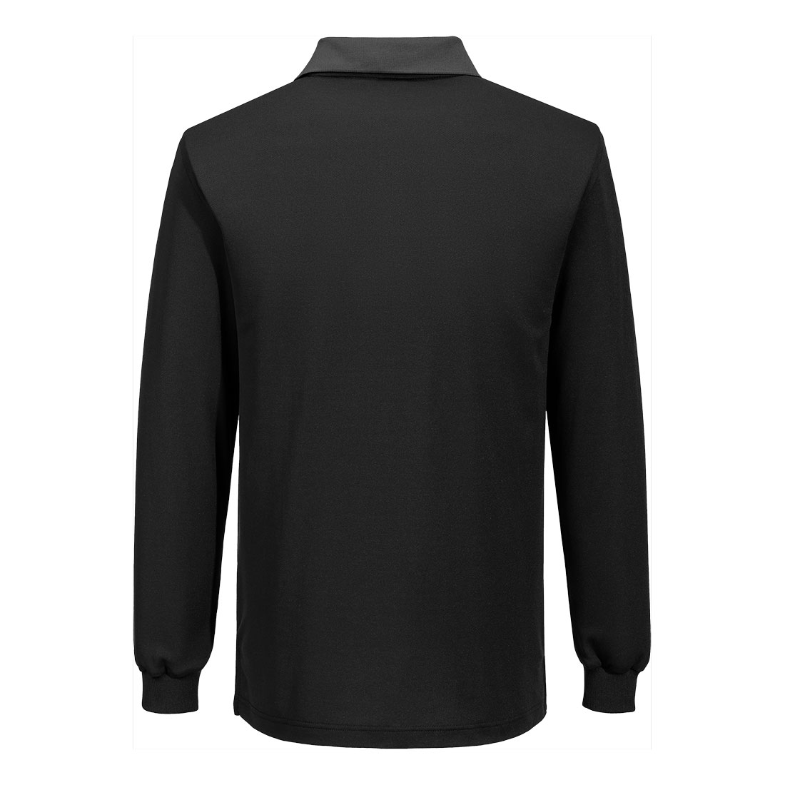 PW218 PW2 Cotton Comfort Polo Shirt L/S Black/Zoom Grey