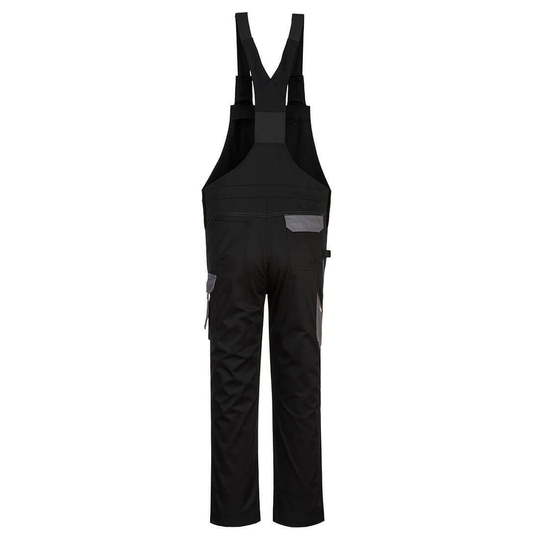 PW243 PW2 Bib and Brace Black/Zoom Grey