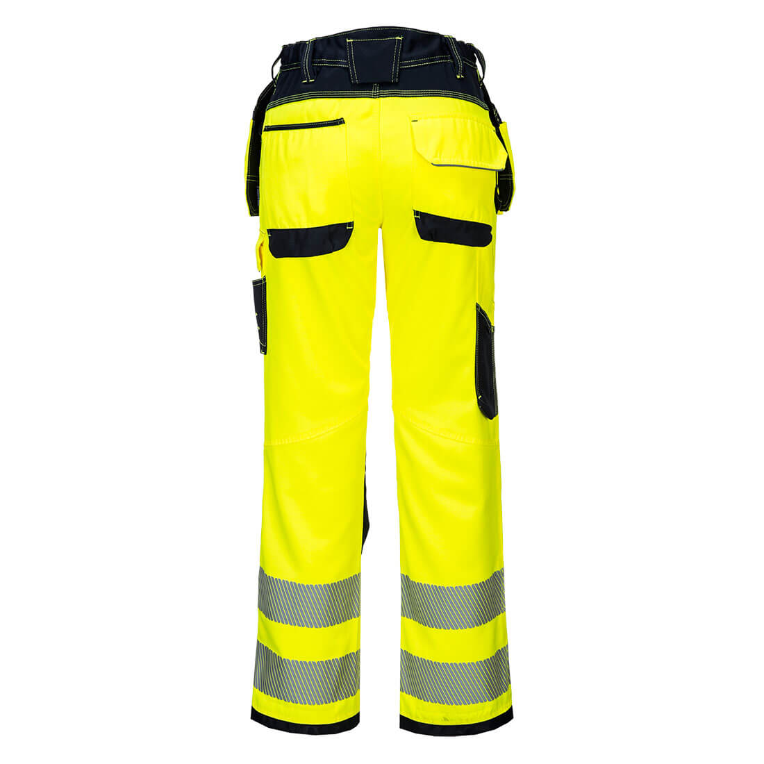 PW306 PW3 Hi-Vis Stretch Holster Pocket Trousers Yellow/Black