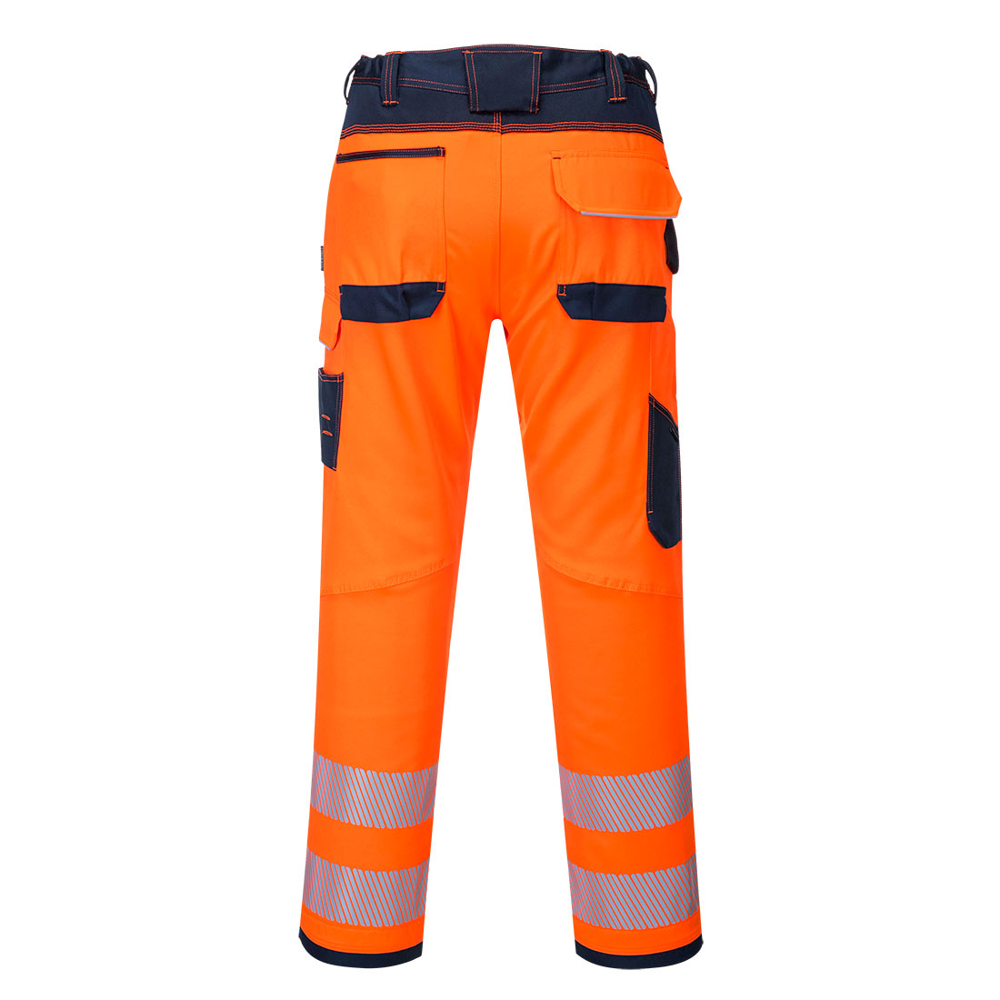 PW340 PW3 Hi-Vis Work Trousers Orange/Navy