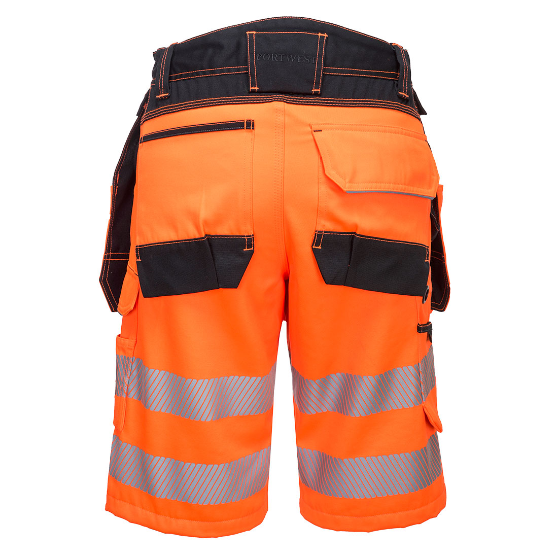 PW343 PW3 Hi-Vis Holster Pocket Shorts Orange/Black