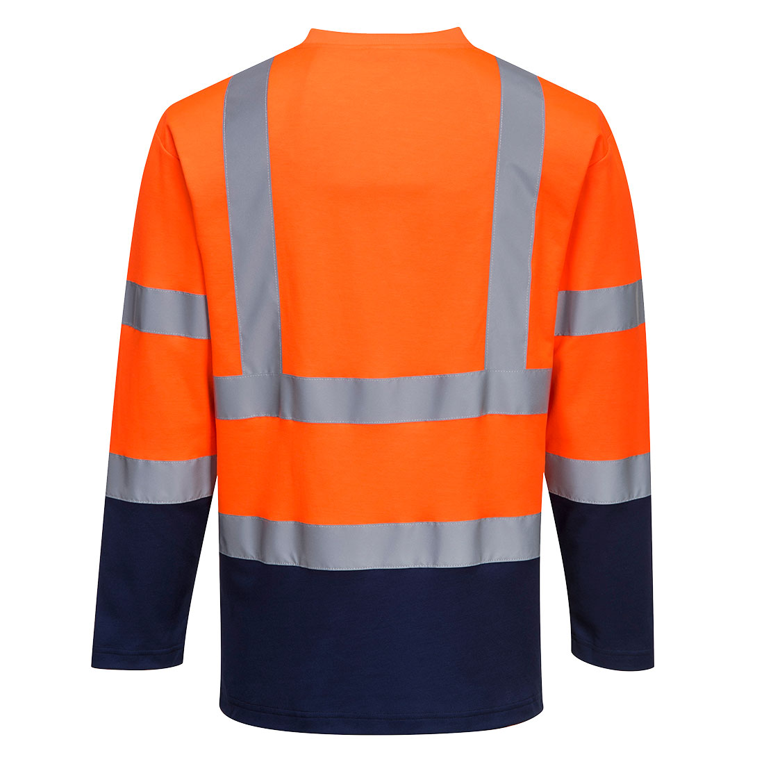 S280 Hi-Vis Cotton Comfort Contrast T-Shirt L/S Orange/Navy