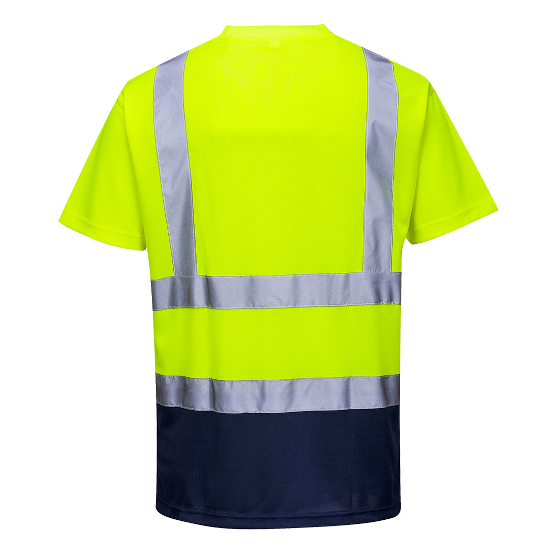 S378 Hi-Vis Contrast T-Shirt S/S  Yellow/Navy
