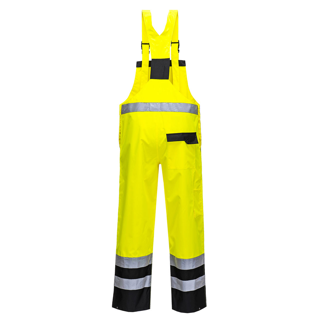 S488 Hi-Vis Breathable Contrast Rain Bib and Brace Yellow/Black
