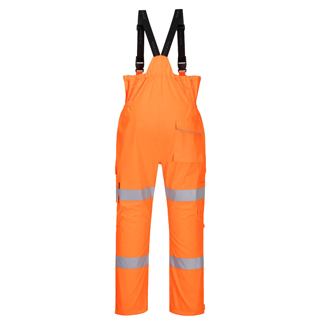 S594 Hi-Vis Extreme Rain Bib and Brace Orange