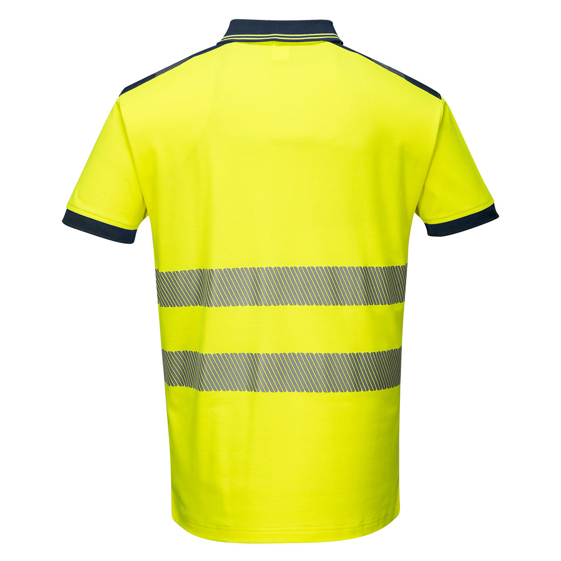 T180 PW3 Hi-Vis Cotton Comfort Polo Shirt S/S  Yellow/Navy