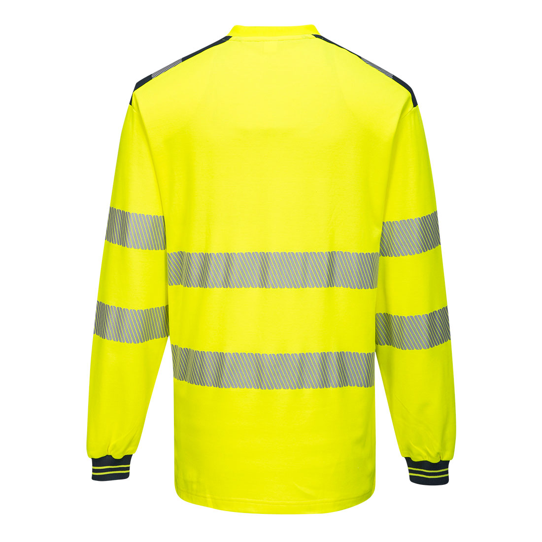 T185 PW3 Hi-Vis Cotton Comfort T-Shirt L/S  Yellow/Navy