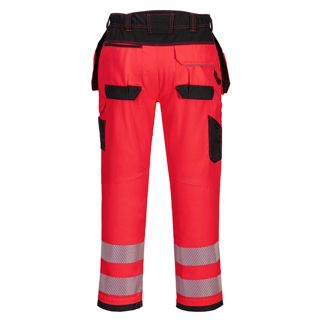 T501 PW3 Hi-Vis Holster Pocket Work Trousers Red/Black