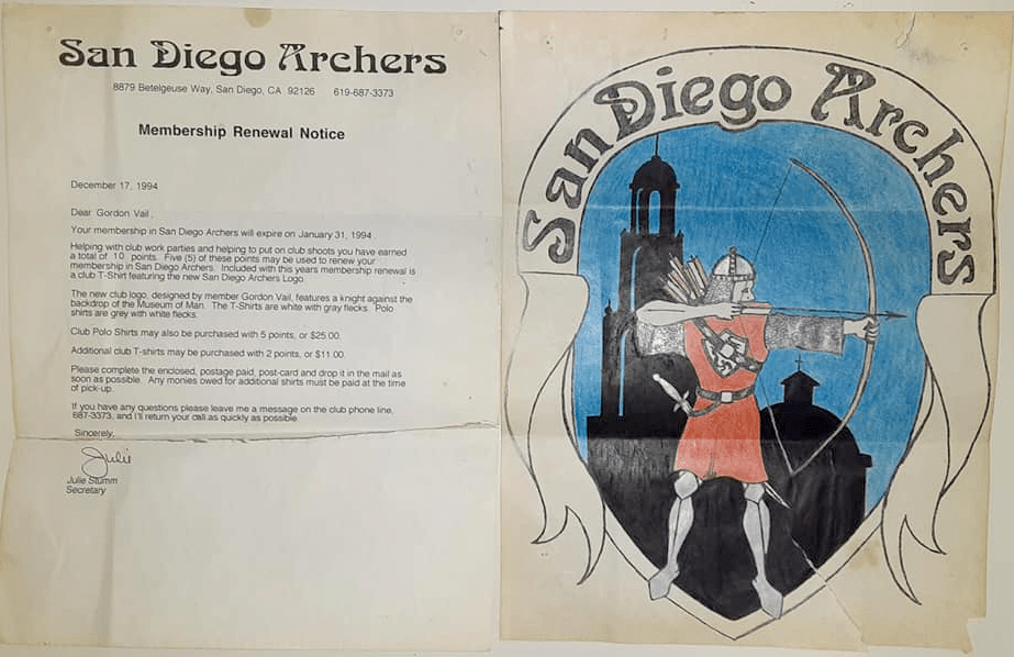 San Diego Archers Logo Origin, by Gordon Vail, 1994 San Diego Archers Logo Origin, by Gordon Vail, 1994