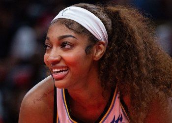 Sky’s Angel Reese gets her flowers from Fever’s Sydney Colson during All-Star Weekend Sky’s Angel Reese gets her flowers from Fever’s Sydney Colson during All-Star Weekend