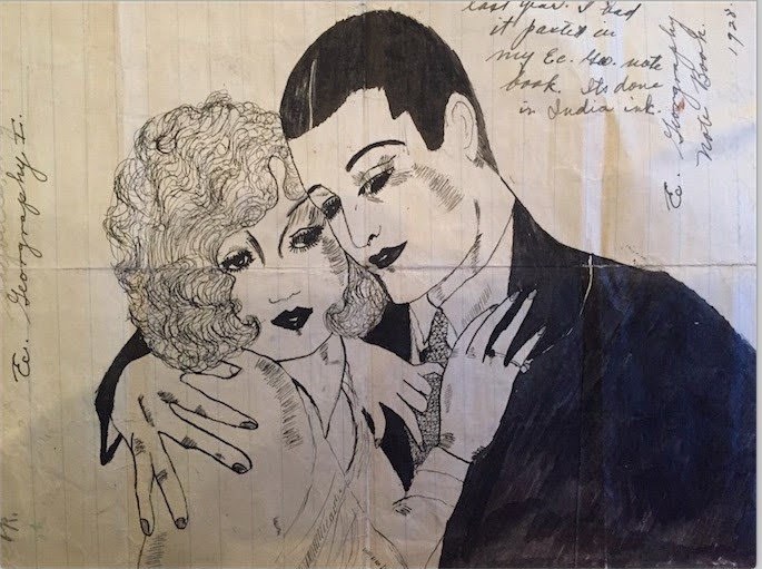 Artwork of Marion (Van Emmerik) Novotny, class of 1932, sketched this 93 years ago in 1928. Artwork of Marion (Van Emmerik) Novotny, class of 1932, sketched this 93 years ago in 1928.