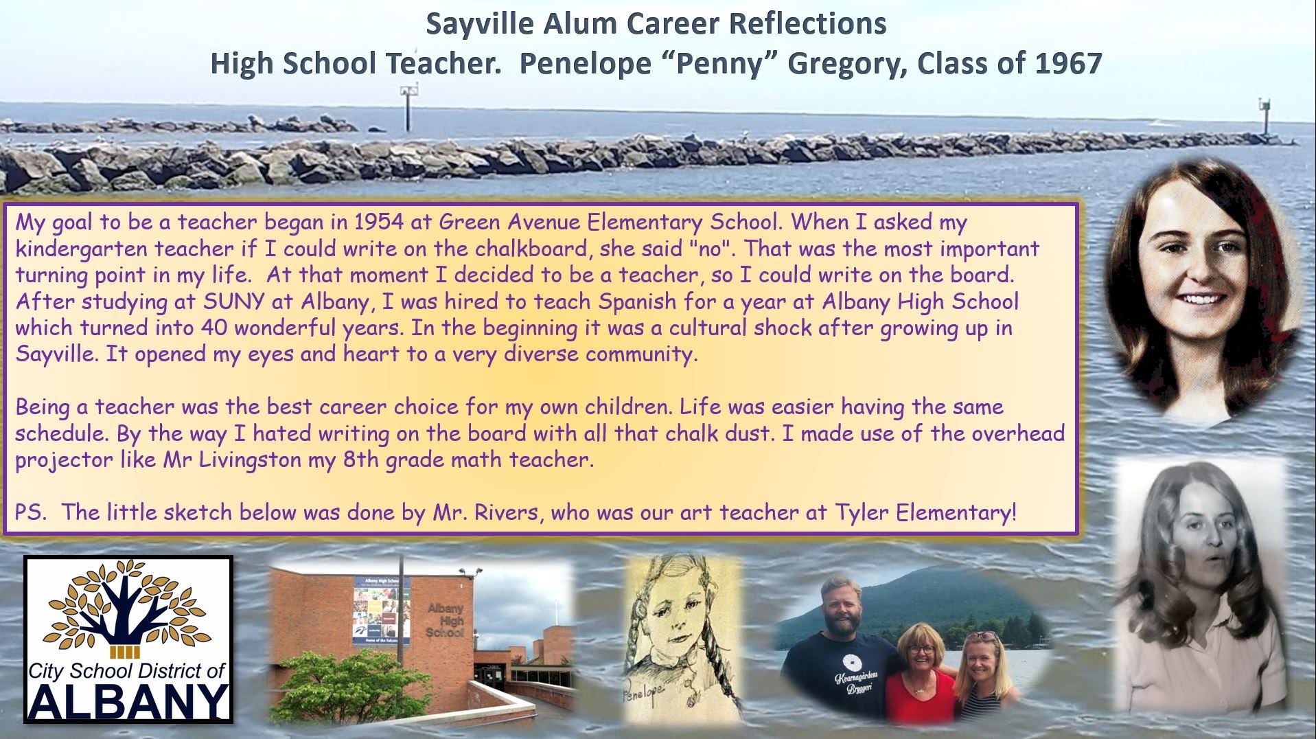 What’s new and exciting today? A new career reflection! Come see what Penny (Gregory) Archard, class of 1967 has to say about becoming a High School Teacher! What’s new and exciting today? A new career reflection! Come see what Penny (Gregory) Archard, class of 1967 has to say about becoming a High School Teacher!
