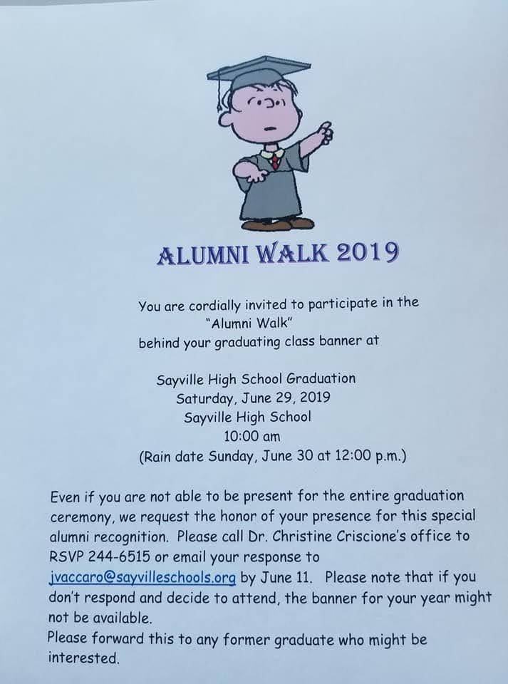 ALUMNI WALK – 2019! ALUMNI WALK – 2019!