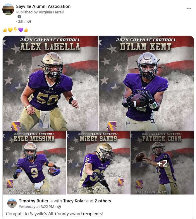Congrats to Sayville’s All-County award recipients! Photos by and courtesy of Timothy Butler at “Timothy Butler Photography”. Congrats to Sayville’s All-County award recipients! Photos by and courtesy of Timothy Butler at “Timothy Butler Photography”.