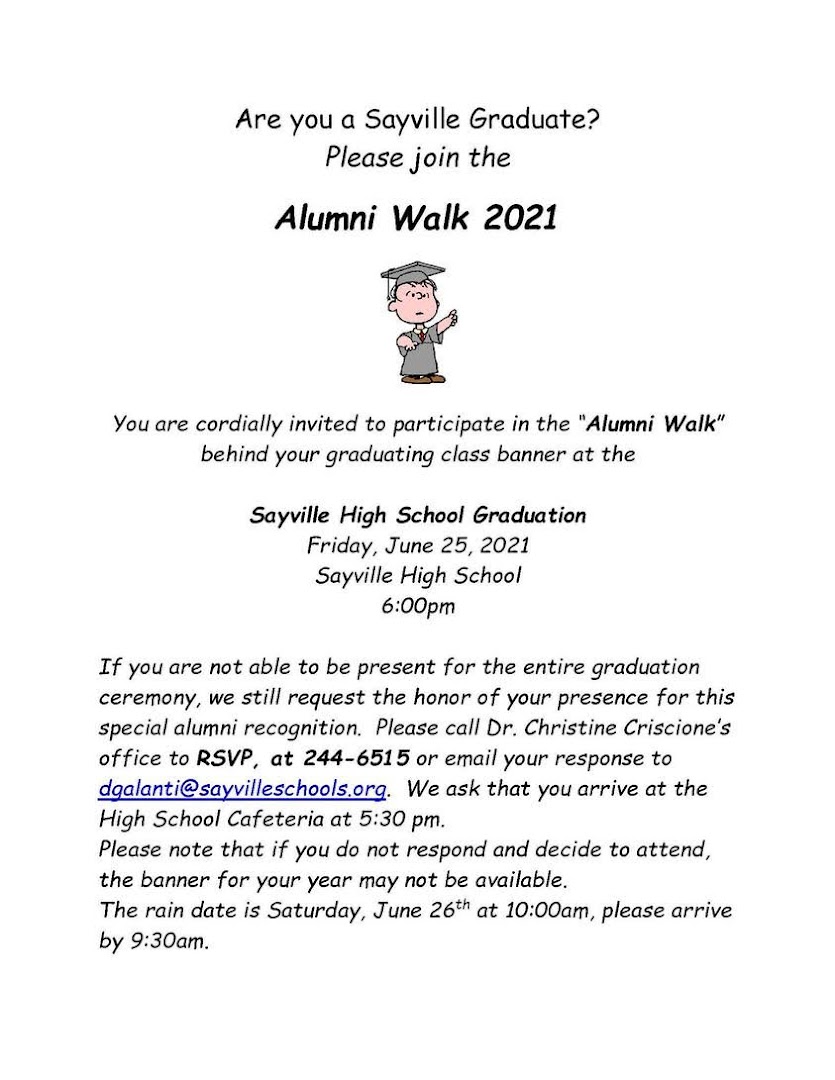 Alumni walk! Sure do wish I could attend, but with short notice I can’t get there from Florida. Please consider participating and please, please get some pics for our alumni association! Alumni walk! Sure do wish I could attend, but with short notice I can’t get there from Florida. Please consider participating and please, please get some pics for our alumni association!
