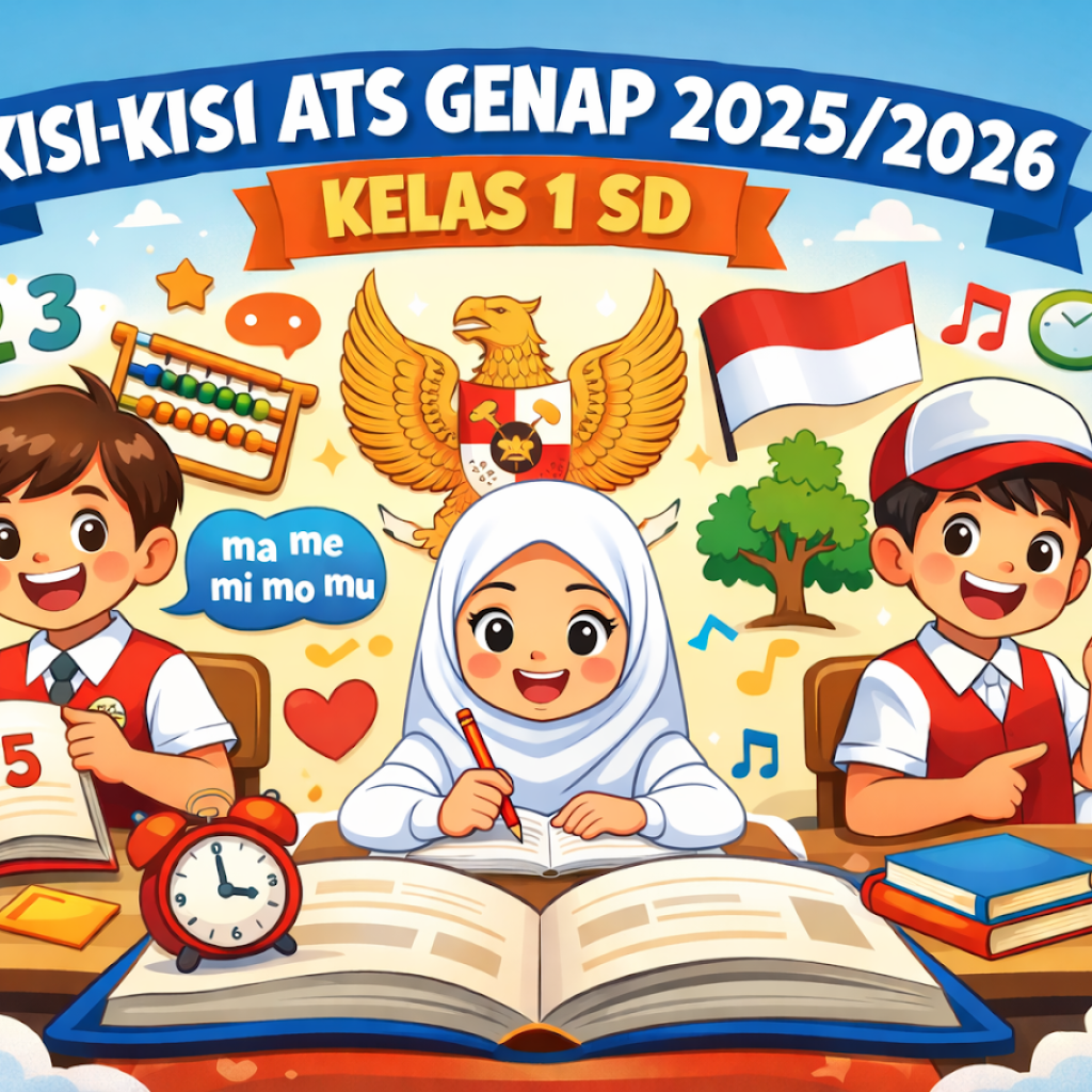 📚 Kisi-Kisi Asesmen Tengah Semester (ATS) Genap 2025/2026 Kelas 1 SD Lengkap 📚 Kisi-Kisi Asesmen Tengah Semester (ATS) Genap 2025/2026 Kelas 1 SD Lengkap