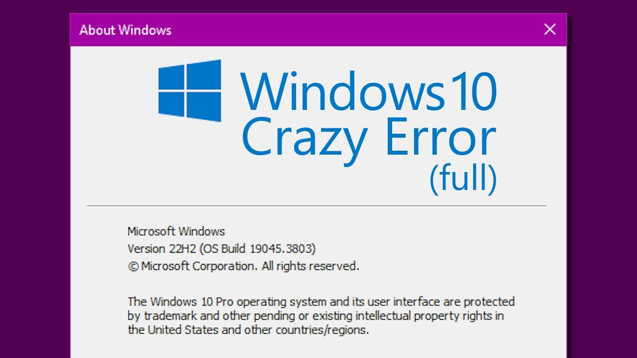 Windows 10 22H2 Crazy Error Full (1080p60) Windows 10 22H2 Crazy Error Full (1080p60)